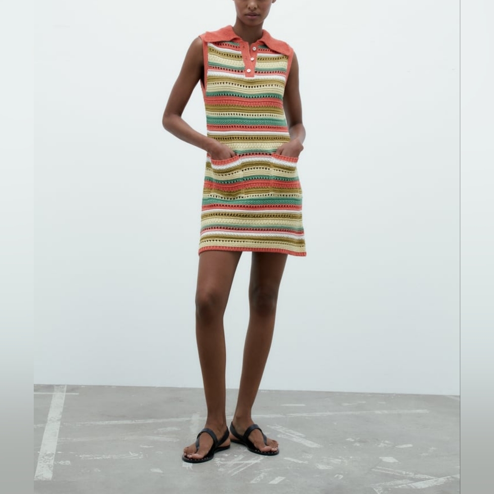 ZARA STRIPED KNIT DRESS